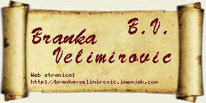 Branka Velimirović vizit kartica